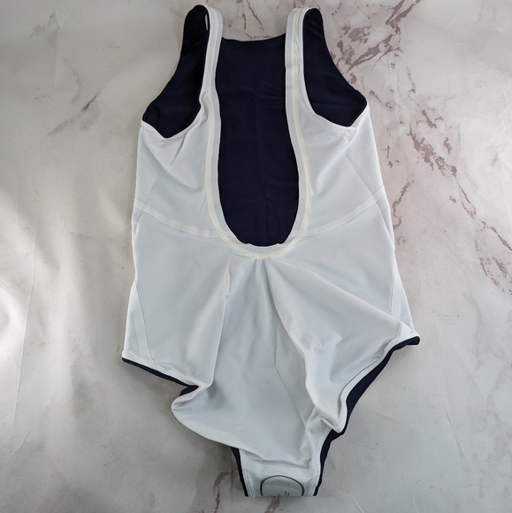 ADAY Swimsuit Women For The Win Reversible Navy White One Piece High Neck - Picture 6 of 14
